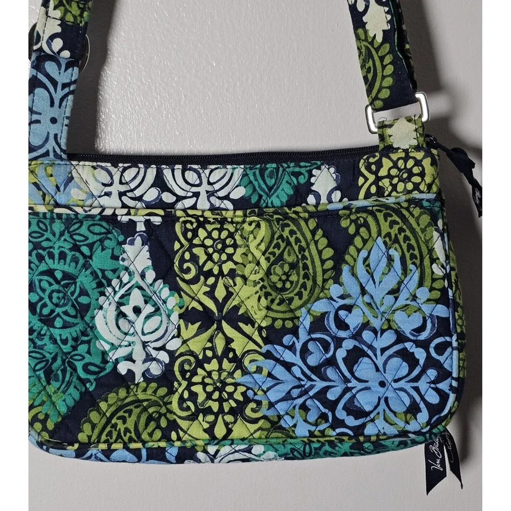 Vera Bradley Caribbean Sea Triple Zip Hipster Paisley Crossbody Shoulder Bag